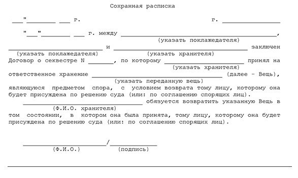 Составление расписки