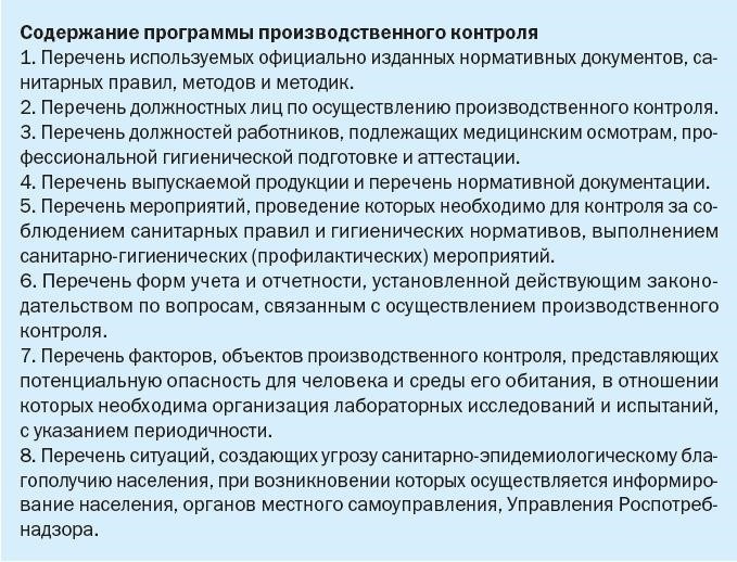 Составление Программы Производственного Контроля с использованием принципов ХАССП для общепита